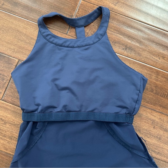 FILA Navy High Neck Athletic Tank Top Built-in Bra Tennis Yoga Small - Picture 6 of 9